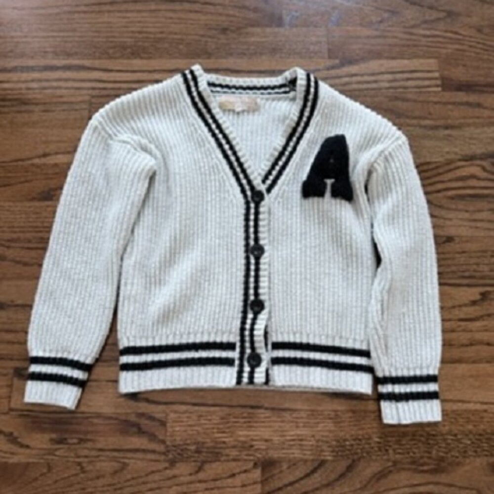 Hazel Moon Varsity Letter Cardigan Sweater Girls Size 7/8